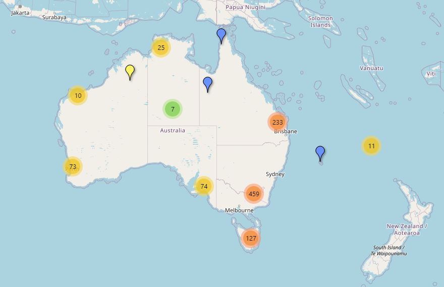 Australian PFAS chemicals map